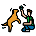 homme avec son chien