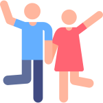 couple heureux et enthousiaste