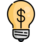 ampoule représentant symbole dollar - dépenses énergétiques